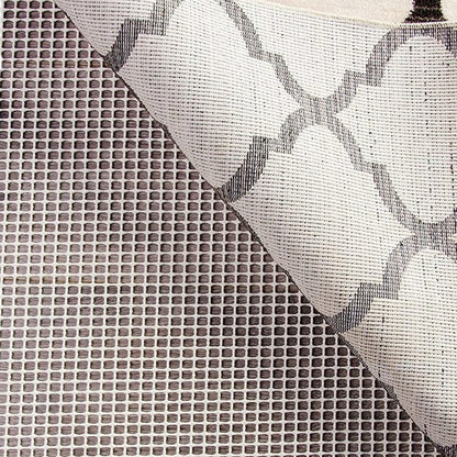 2' x 8' Ivory Striped Weave Non Slip Rug Pad