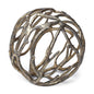 Escultura de mesa de aluminio con forma de orbe de rama de árbol rústica dorada envejecida de 18 cm