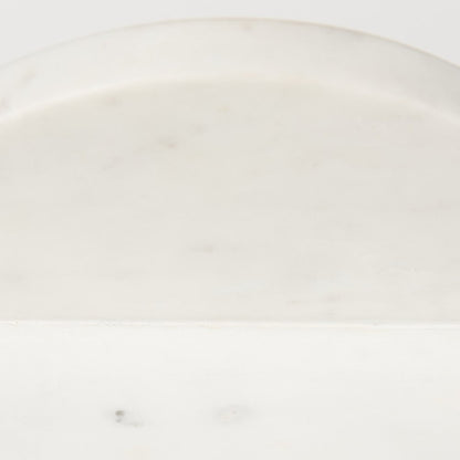 White Marble Geometric Circular Sculpture