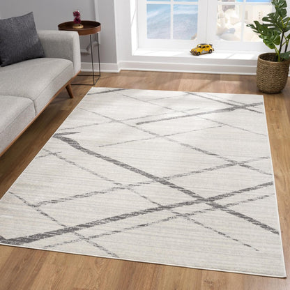 9' X 13' Gray Modern Abstract Pattern Area Rug