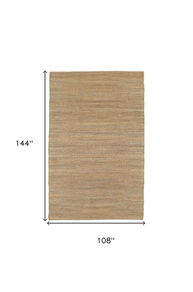 9' X 12' Natural Jute Hand Woven Area Rug