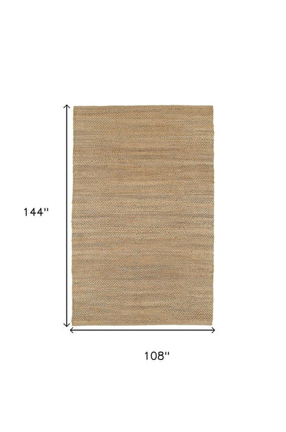 9' X 12' Natural Jute Hand Woven Area Rug