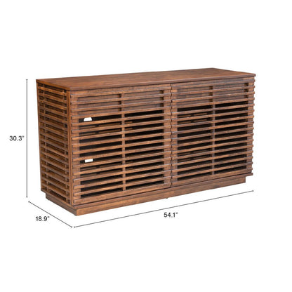 54" Brown Enclosed Storage TV Stand