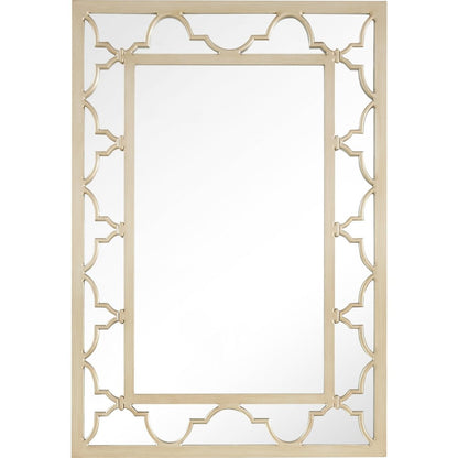 Espejo decorativo con marco de metal color champán de 44"