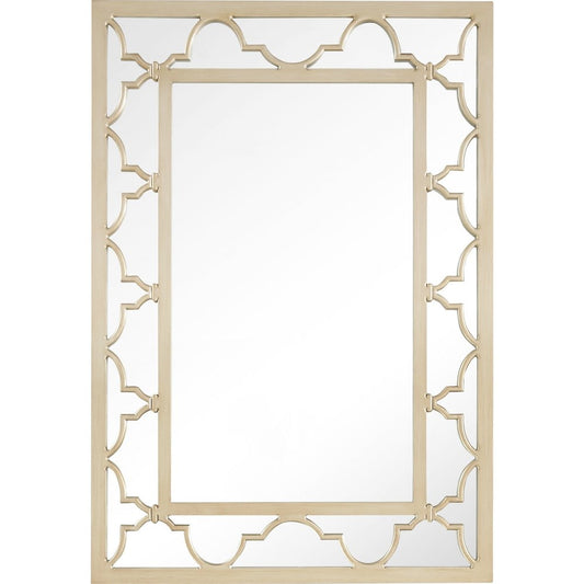 Espejo decorativo con marco de metal color champán de 44"