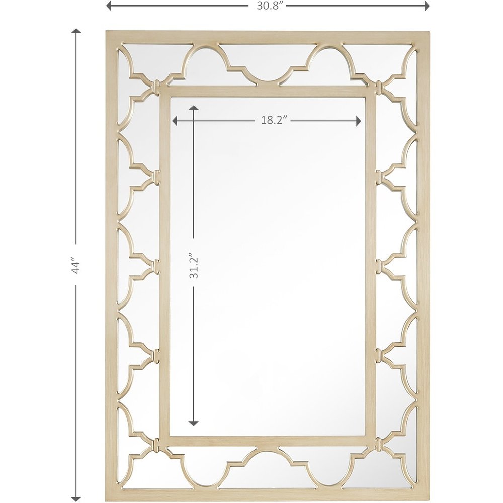 Espejo decorativo con marco de metal color champán de 44"