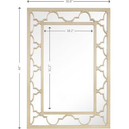 Espejo decorativo con marco de metal color champán de 44"
