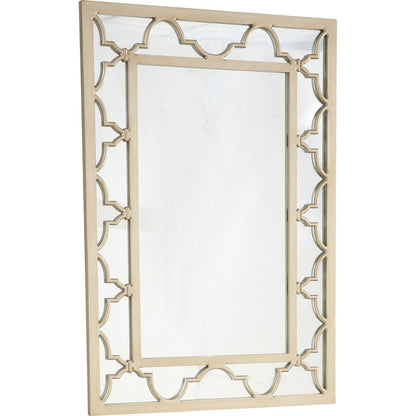 Espejo decorativo con marco de metal color champán de 44"