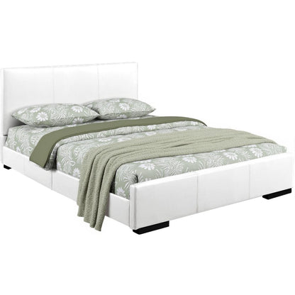 White Faux Leather King Bed Frame