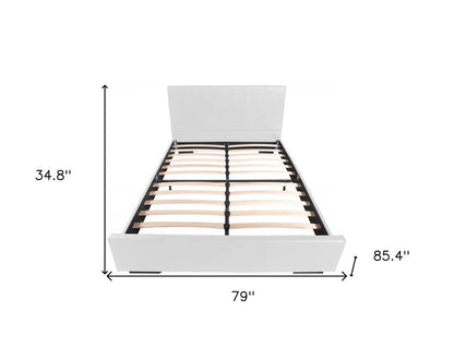 White Faux Leather King Bed Frame