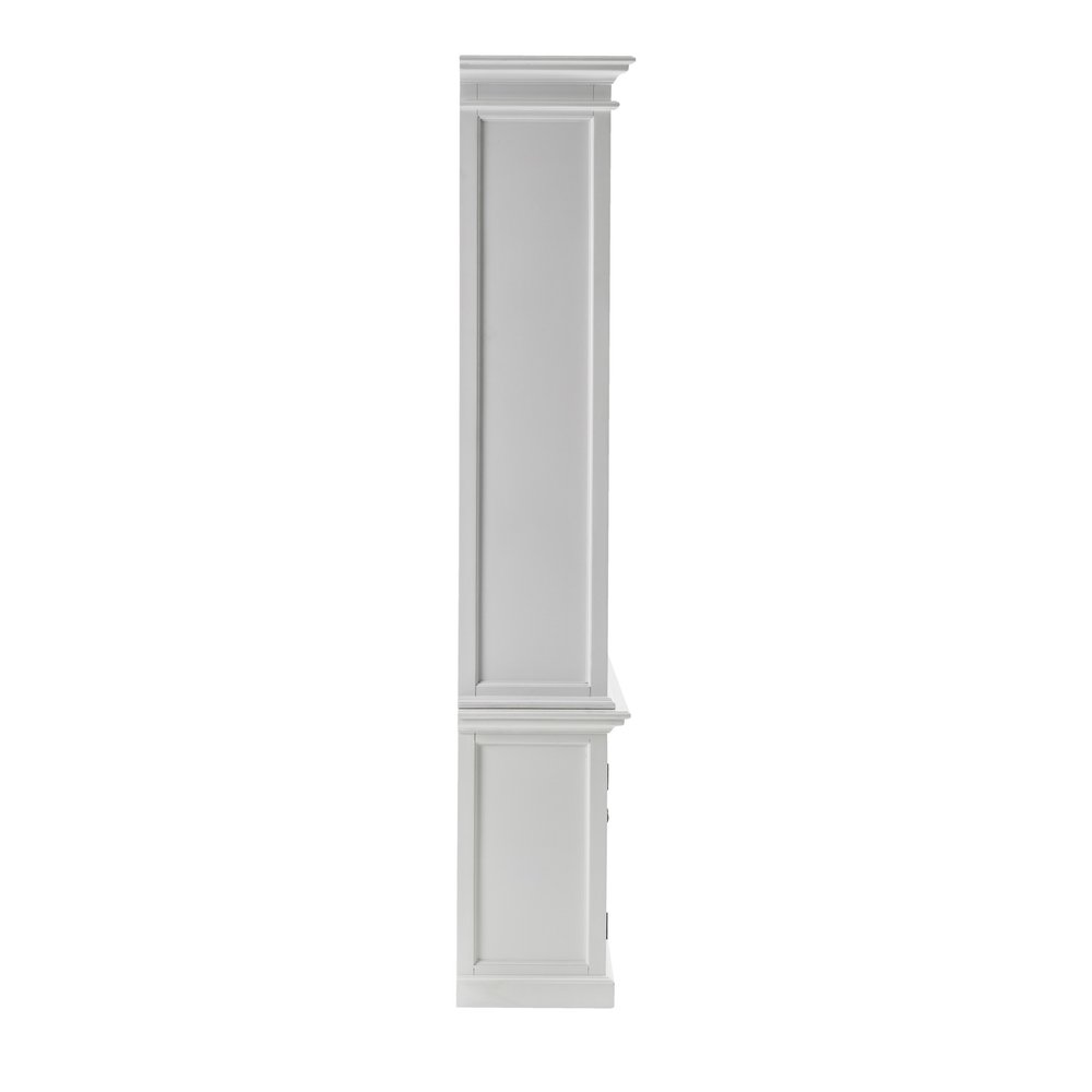Librería ajustable de cuatro niveles de madera maciza blanca de 87"