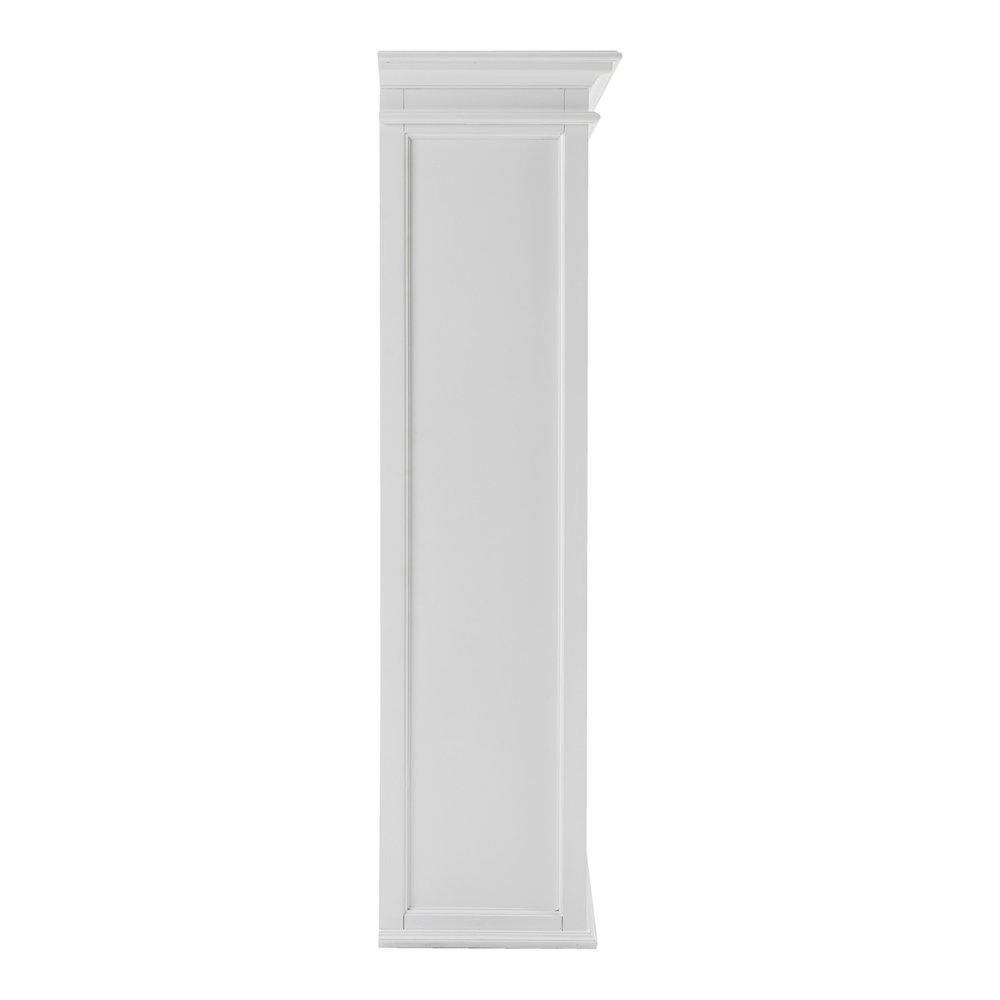 Librería ajustable de cuatro niveles de madera maciza blanca de 87"