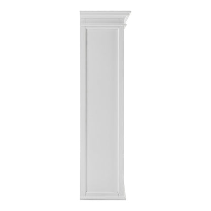 Librería ajustable de cuatro niveles de madera maciza blanca de 87"