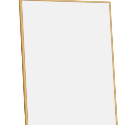 Espejo de pared de metal plateado de 64" con acento independiente