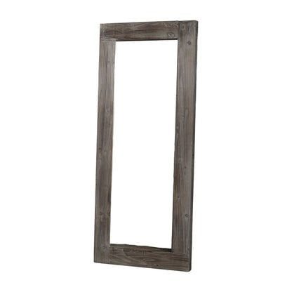 Espejo de pared de madera maciza marrón oscuro de 58" con acento independiente