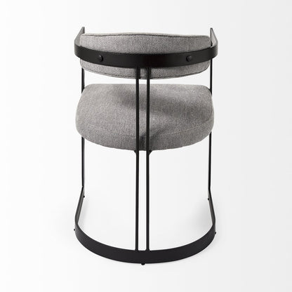 Gray and Black Upholstered Dining Arm Chair