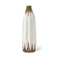 18" Brown And White Abstract Cylinder Ceramic Table Vase