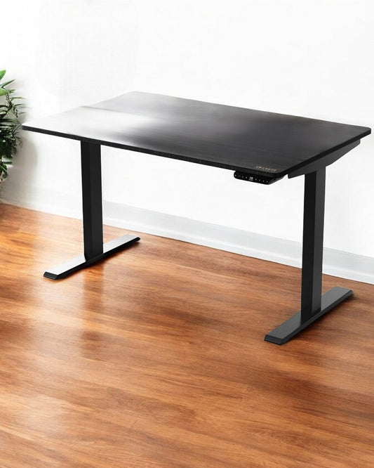 Escritorio de pie ajustable de acero inoxidable negro de 30"