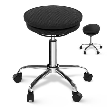 Black and Silver Adjustable Height Swivel Rolling Office Chair