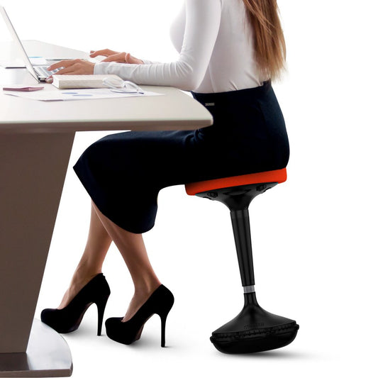 Red and Black Adjustable Height Swivel Office Chair