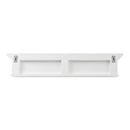 Perchero clásico de madera blanca con seis ganchos anchos