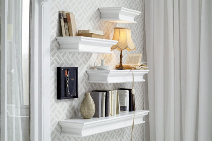 Estante flotante de pared XL clásico blanco de 47"
