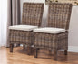 Set of Two Cream and Brown Dining Parsons Chairs