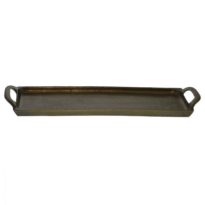 Bandeja para tocador de hierro fundido en bronce antiguo de 21" con asas