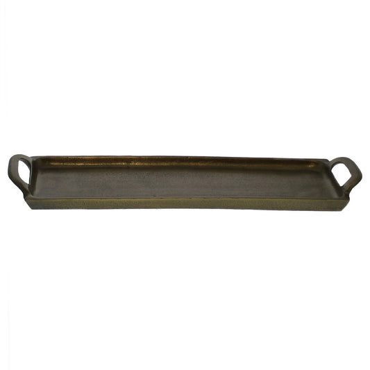 Bandeja para tocador de hierro fundido en bronce antiguo de 21" con asas