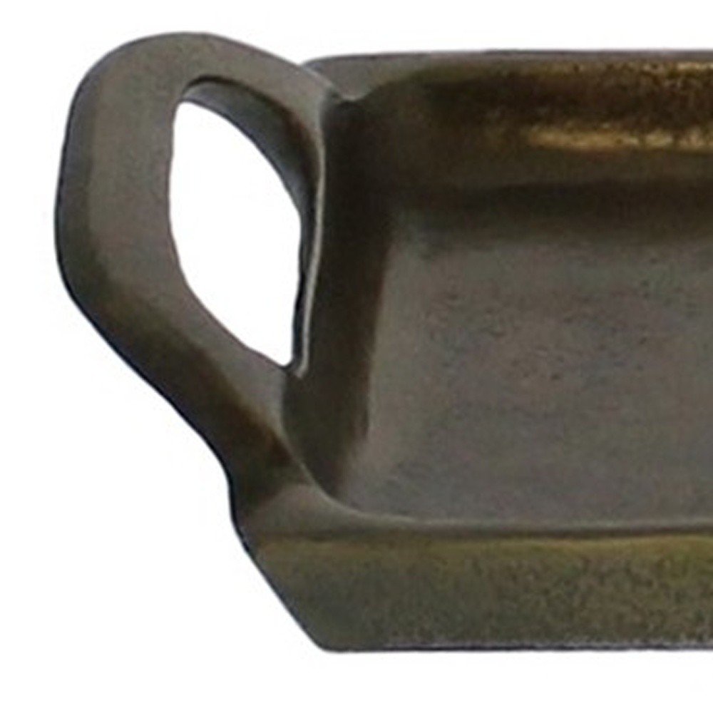 Bandeja para tocador de hierro fundido en bronce antiguo de 21" con asas
