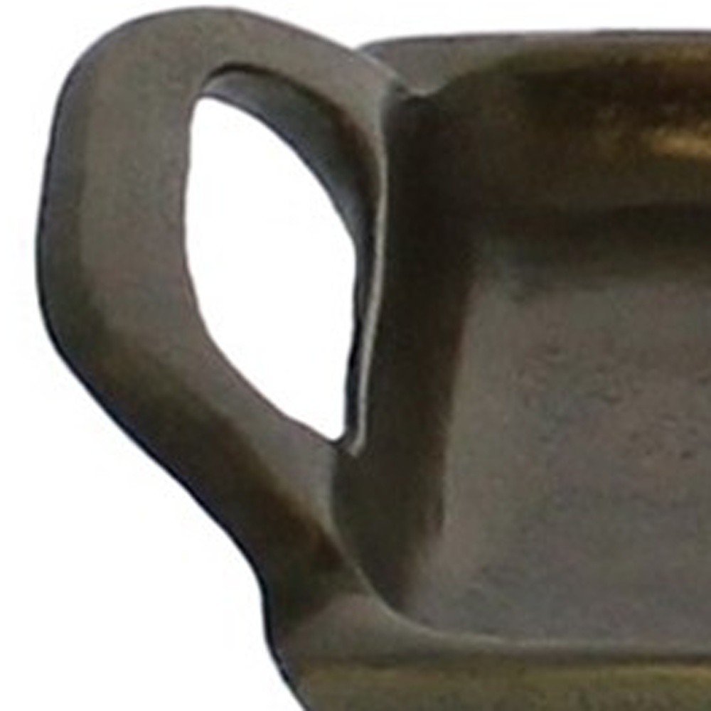 Bandeja para tocador de hierro fundido en bronce antiguo de 21" con asas