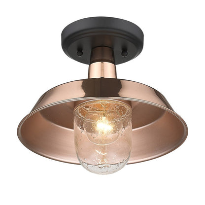Lámpara colgante ajustable de placa poco profunda de cobre brillante
