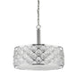 Isabella 4-Light Polished Nickel Drum Pendant With Crystal Accents