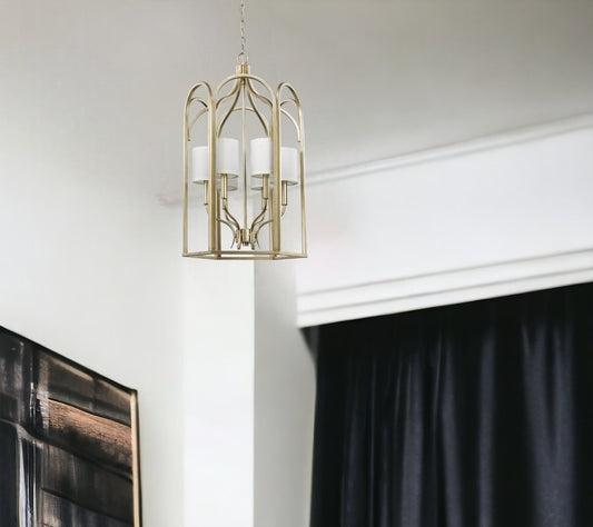 Lámpara colgante para vestíbulo Ellie de 6 luces en dorado lavado