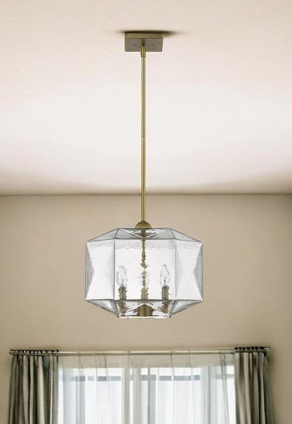 Lámpara colgante de latón de 3 luces Loft