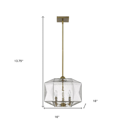 Lámpara colgante de latón de 3 luces Loft