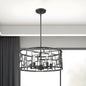 Lámpara colgante convertible Amoret de 5 luces en negro mate