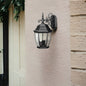 Three Light Matte Black Wide Hanging Lantern Wall Light