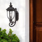 Lámpara de pared tipo farol XL de aluminio fundido y vidrio color negro