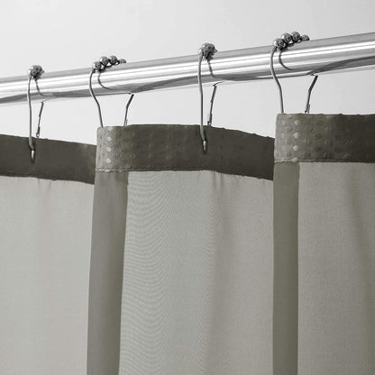 Juego de cortina y forro de ducha de rejilla y transparencias en gris