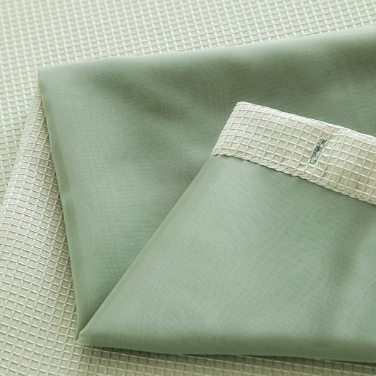 Juego de cortina y forro de ducha con diseño moderno de rejilla verde salvia