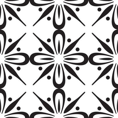 8" X 8" Black and White Quattra Peel and Stick Removable Tiles