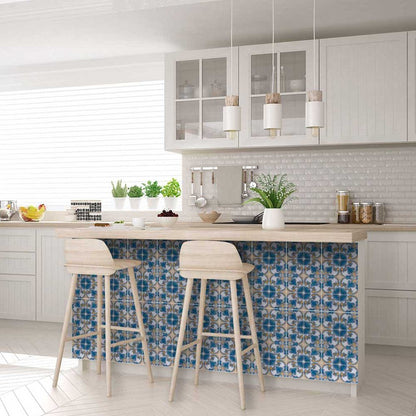8" X 8" Teal Taupe Sia Removable Peel and Stick Tiles