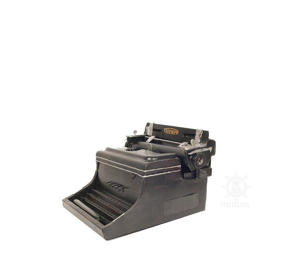 9" Black Metal German Replica Typewriter Tabletop Sculpture