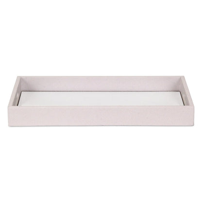 Bandeja de piel de tiburón blanca y espejo de 16"