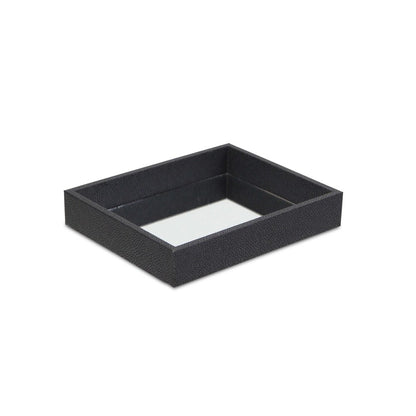 Bandeja de 10" de imitación de piel de tiburón negra y vidrio espejado