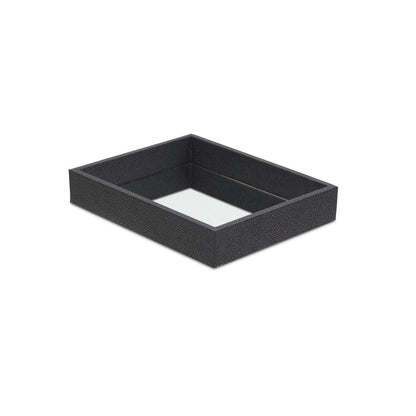Bandeja de 10" de imitación de piel de tiburón negra y vidrio espejado