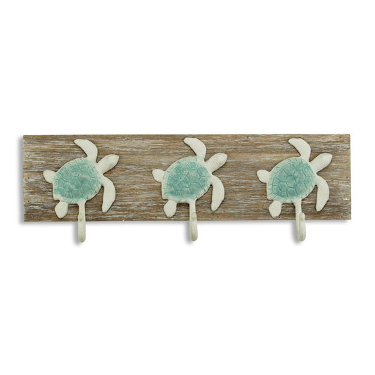 Percha de tres ganchos con forma de tortuga marina costera