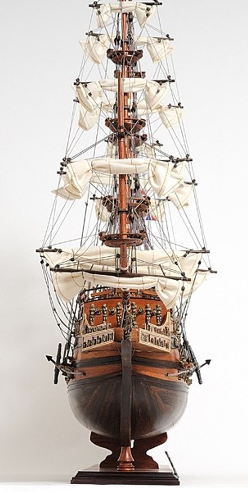 Escultura de barco Sovereign of the Seas de madera marrón de 33" pintada a mano