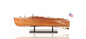 Barco decorativo de madera manufacturada marrón de 8" pintado a mano